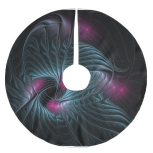 Abstrakt Färgfylld fantasy Fractal Julgransmatta Borstad Polyester