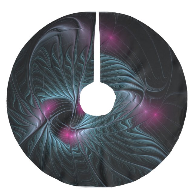 Abstrakt Färgfylld fantasy Fractal Julgransmatta Borstad Polyester (Framsidan)