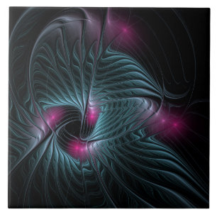 Abstrakt Färgfylld fantasy Fractal Kakelplatta