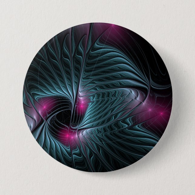 Abstrakt Färgfylld fantasy Fractal Knapp (Framsida)