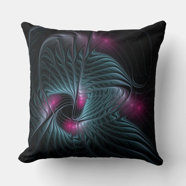 Abstrakt Färgfylld fantasy Fractal Kudde (Framsida)