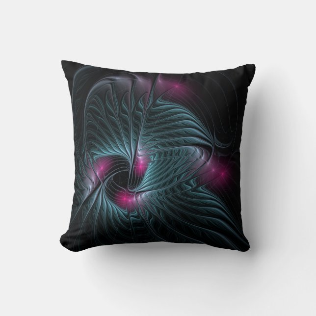 Abstrakt Färgfylld fantasy Fractal Kudde (Framsida)
