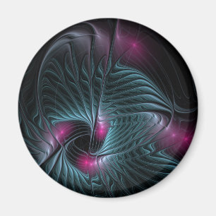 Abstrakt Färgfylld fantasy Fractal Magnet