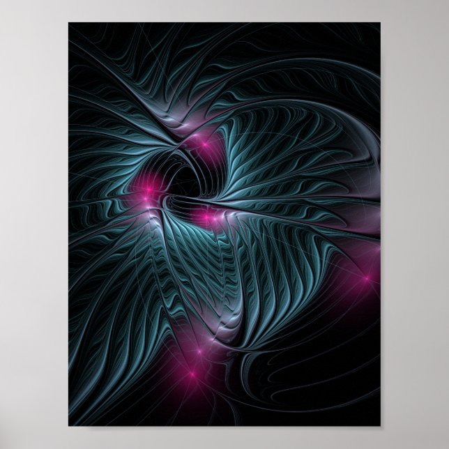 Abstrakt Färgfylld fantasy Fractal Poster (Framsidan)