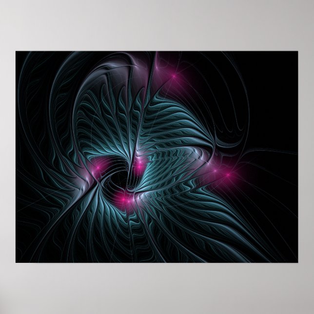 Abstrakt Färgfylld fantasy Fractal Poster (Framsidan)