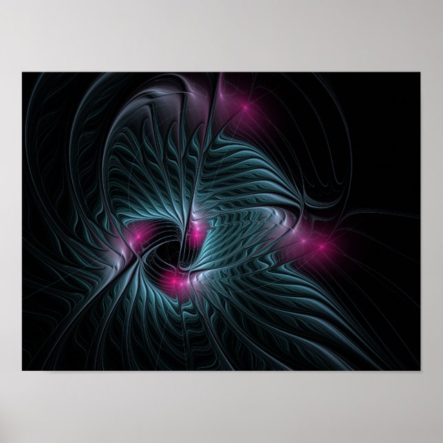 Abstrakt Färgfylld fantasy Fractal Poster (Framsidan)