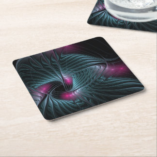 Abstrakt Färgfylld fantasy Fractal Underlägg Papper Kvadrat