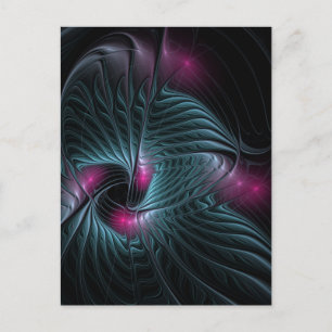 Abstrakt Färgfylld fantasy Fractal Vykort