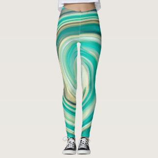 Abstrakt Färgfylld Mönster Fractal #5 Leggings