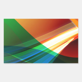 Abstrakt Färgfylld Vinkar Rektangulärt Klistermärke