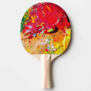Abstrakt Färgglad Art Palette Pingisracket