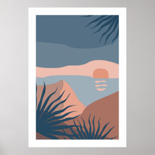 Abstrakt färgglad landskap poster