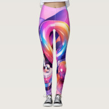 Abstrakt färgglada Leggings