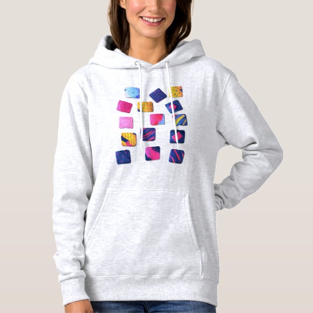 Abstrakt Färgglatt Blockmönster T Shirt (Framsida)