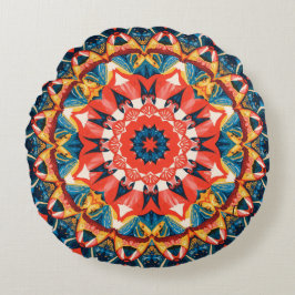 Abstrakt färgkombination Kastkudde Rund Kudde