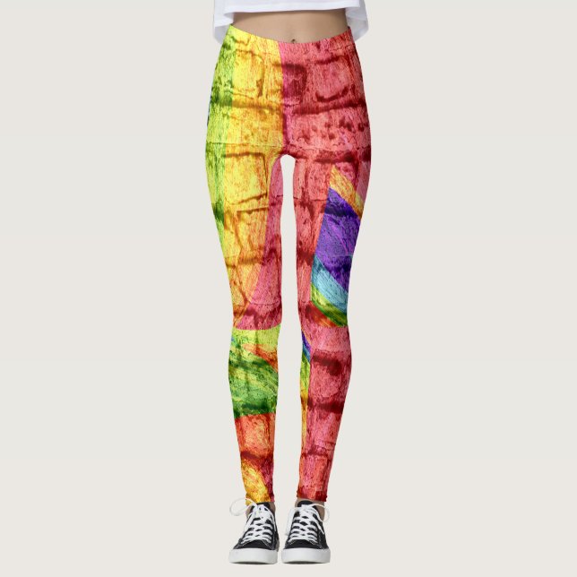 Abstrakt färgkonst #33 leggings (Framsida)