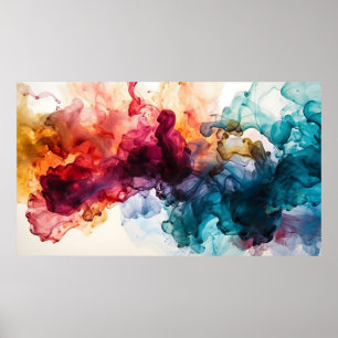 Abstrakt Färglös alkohol bläck Poster