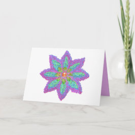Abstrakt färglös blomma Eid Helgkort