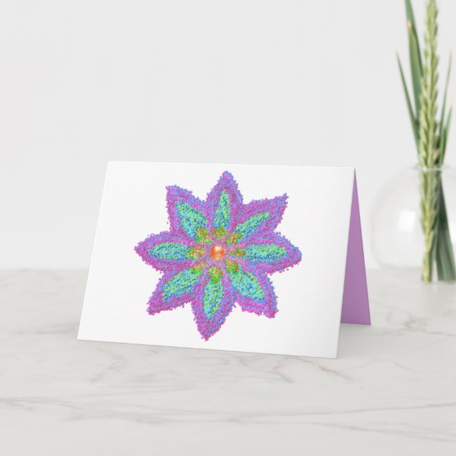 Abstrakt färglös blomma Eid Helgkort (Framsida)