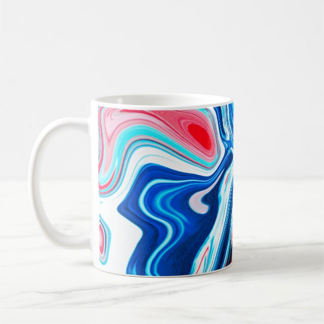Abstrakt färglös flytande marmor struktur kaffemugg (Vänster)