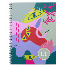 Abstrakt färglös grönt röd öga trendig monogram