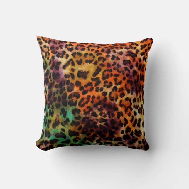 abstrakt färglös leopard struktur mönster kudde (Framsida)