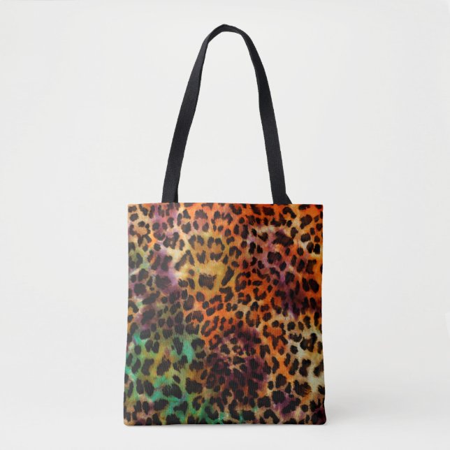 abstrakt färglös leopard struktur mönster tygkasse (Framsida)
