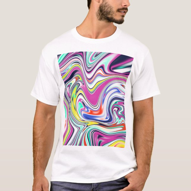 Abstrakt färglös målartröja för flytande målning t shirt (Framsida)
