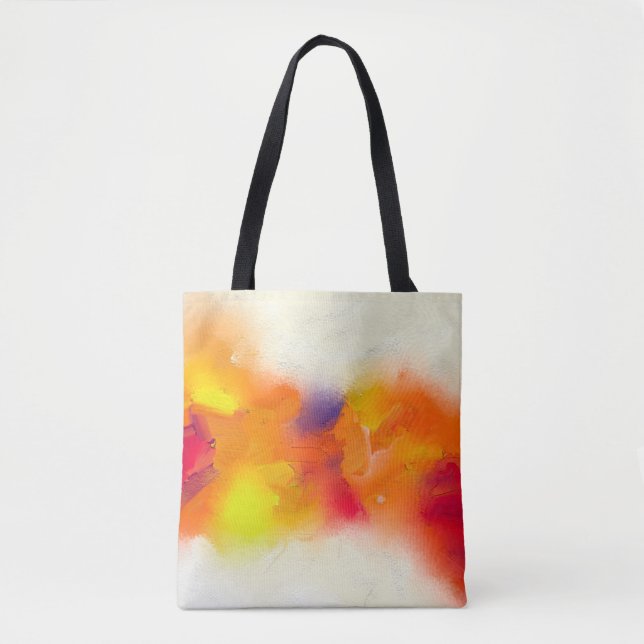 Abstrakt färglös oljemålning på arbetsytan struktu tygkasse (Framsida)