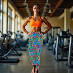 Abstrakt färglös stjärna mönster leggings