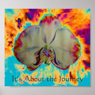Abstrakt färglös vattenfärgsfärg, orchid-målning poster