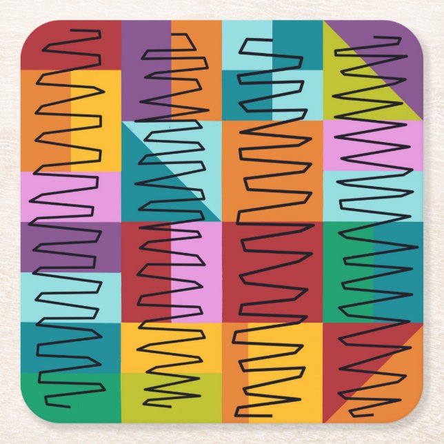 Abstrakt, färglösa mönster underlägg papper kvadrat (Framsidan)