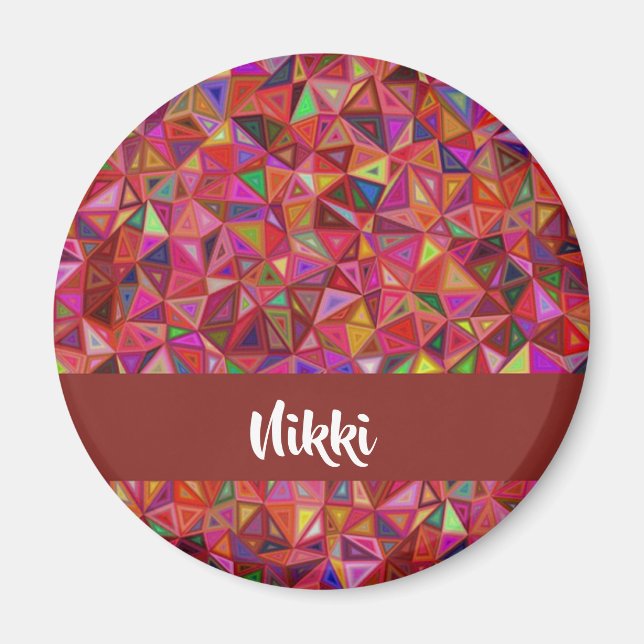 Abstrakt färglösa trianglar på magnet (Framsidan)