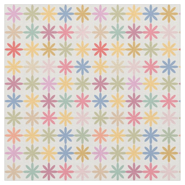 Abstrakt, färglöst blommönster Fabric Tyg (Närbild)