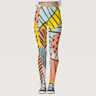 Abstrakt färglöst löv, naturen mönster. leggings