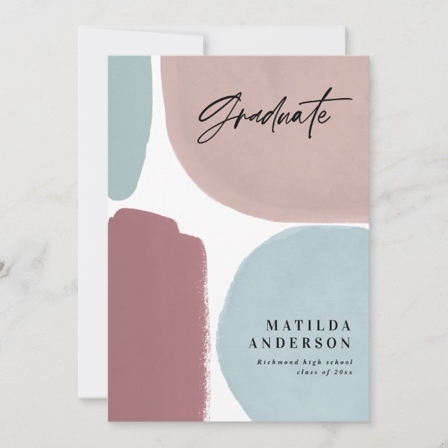 Abstrakt färglöst målad studentfest meddelande (Framsida)