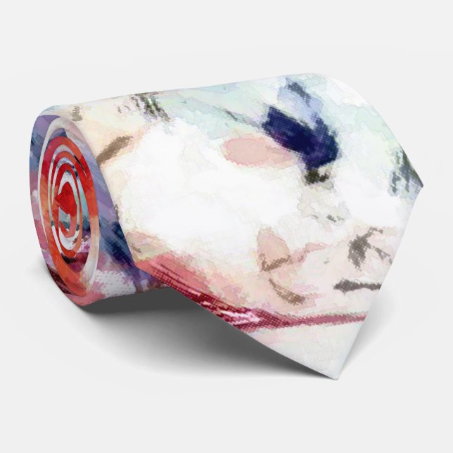 Abstrakt, färglöst mönster, ljus, elegant slips (Rullad)