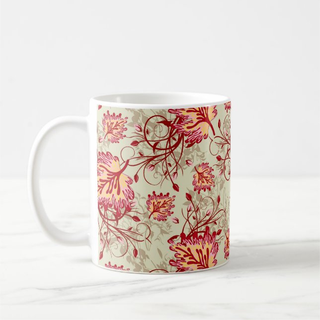 Abstrakt färglöst mönster med bakgrundsabstrakt kaffemugg (Vänster)