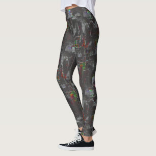 Abstrakt färglöst teckning i mörk natt under jute leggings