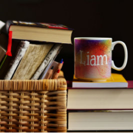 Abstrakt färglöst vattenfärgskaffe mönster mugg