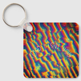 Abstrakt - Färgmässiga glasdeformationer Nyckelring