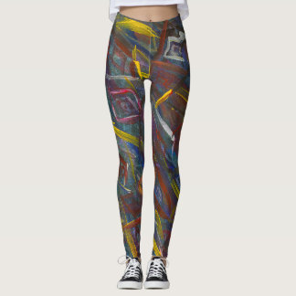 Abstrakt Färgmassor med "fyrkanter" Leggings