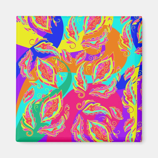 abstrakt färgmönster magnet (Framsidan)