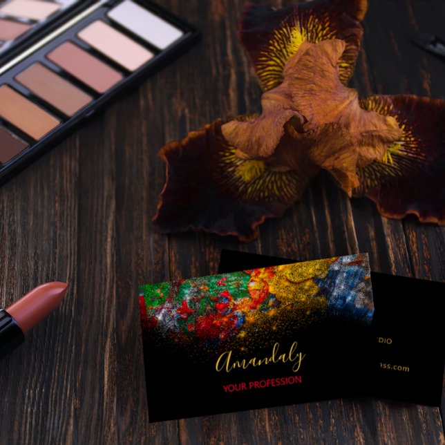 Abstrakt Färgpalett Makeup Artist Rainbow Visitkort (Skapare uppladdad)