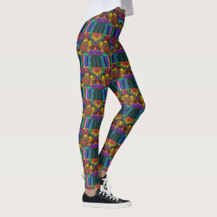 Abstrakt Färgregat / Plockat / Halvfall / Leggings