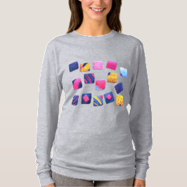 Abstrakt Färgrik Blockmönster T Shirt
