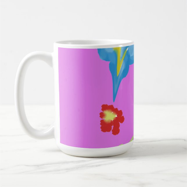 Abstrakt Färgrik Blommig Konst Klassisk Kaffemugge Kaffemugg (Vänster)