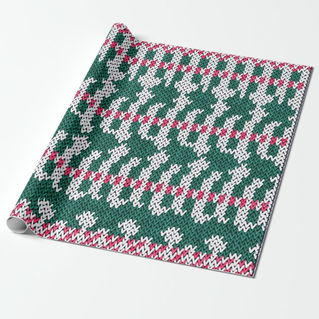 Abstrakt Färgrik Blommig Stickmönster  Presentpapper (Utrullad)