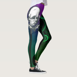 Abstrakt färgrik damasker som är unik med skallen leggings