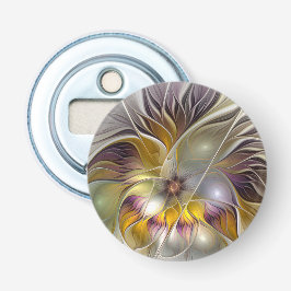 Abstrakt Färgrik Fantasy Blomma Modern Fraktal Flasköppnare